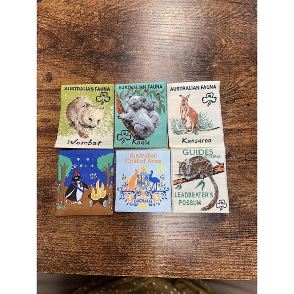 Girl Guides Australia Camping Australian Fauna Coat of Arms Ribbon Patch LOT 6 - Picture 2 of 6